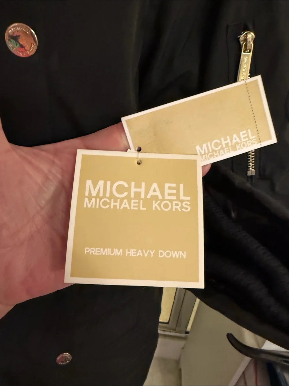 Michael Kors Black Women's Parka Coat w/Faux Fur Hood 2X $230 BNWT